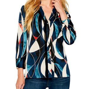 NIC+ZOE Blue Waves Shirt